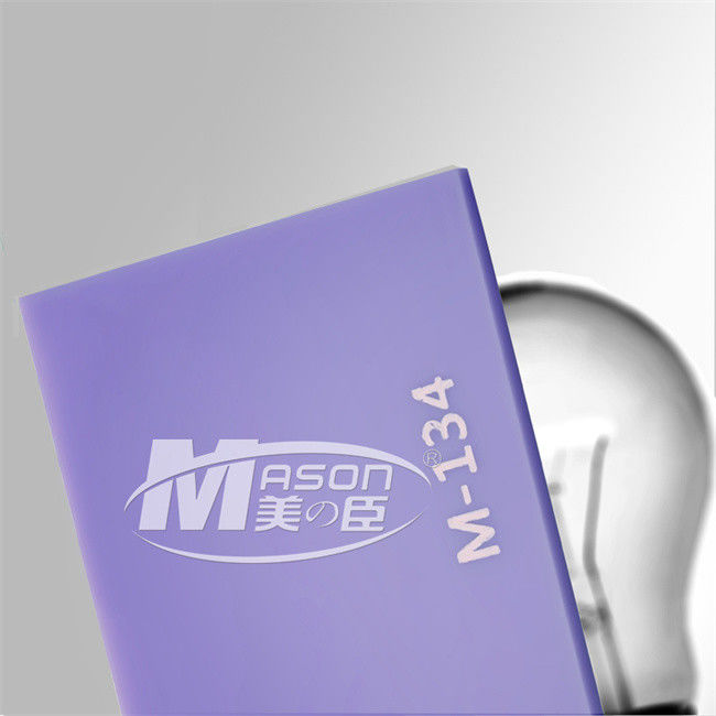 Ánh sáng ánh kim đầy màu sắc Dấu hiệu mờ mờ Cast Acrylic Tấm PMMA cho ánh sáng đèn Led