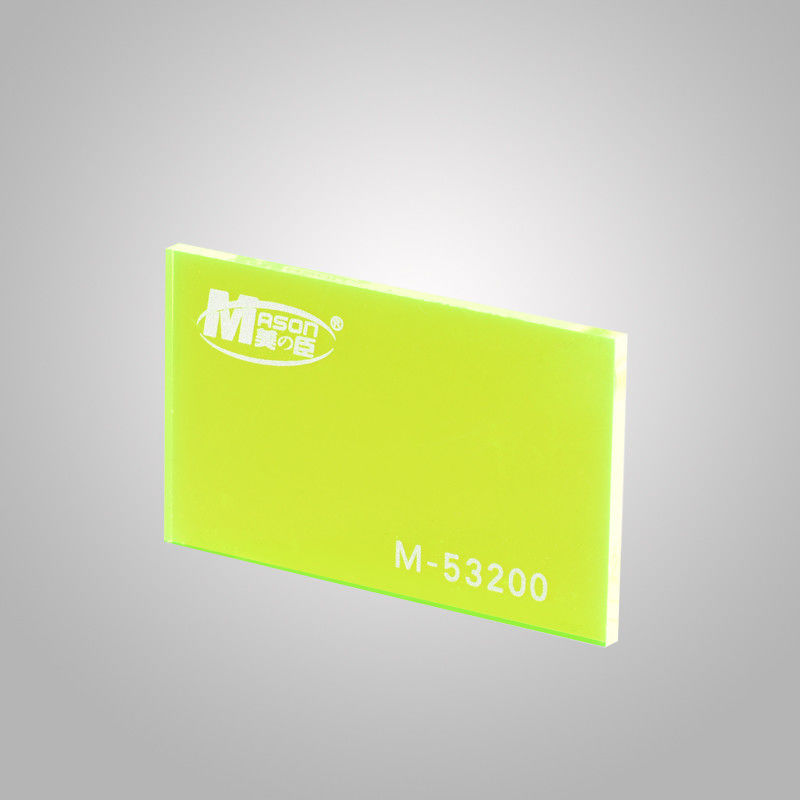 Tansparent Huỳnh quang màu xanh lá cây mỏng dẻo Tấm thủy tinh dẻo cắt tùy chỉnh