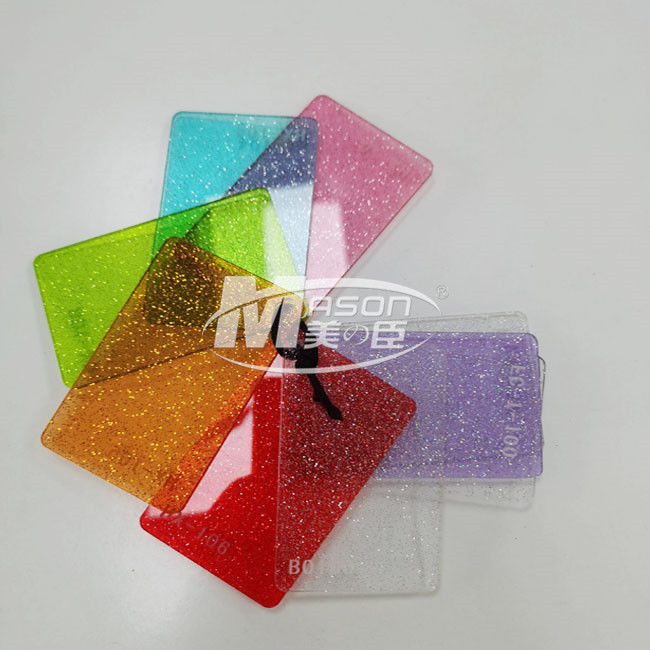 3mm 1220x2440 Tấm acrylic lấp lánh màu đỏ vàng xanh lam đầy màu sắc cho trang trí thủ công